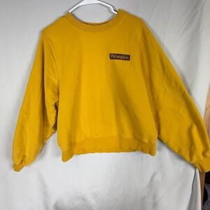 Wrangler Go-To Logo Sweatshirt Sweatshirt Yellow Since 1947 Boxy Fit Size L